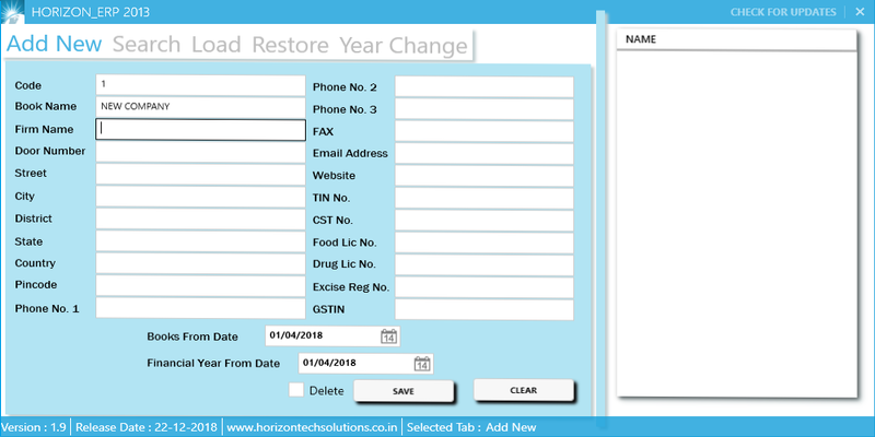 GST billing software-Add Company Details