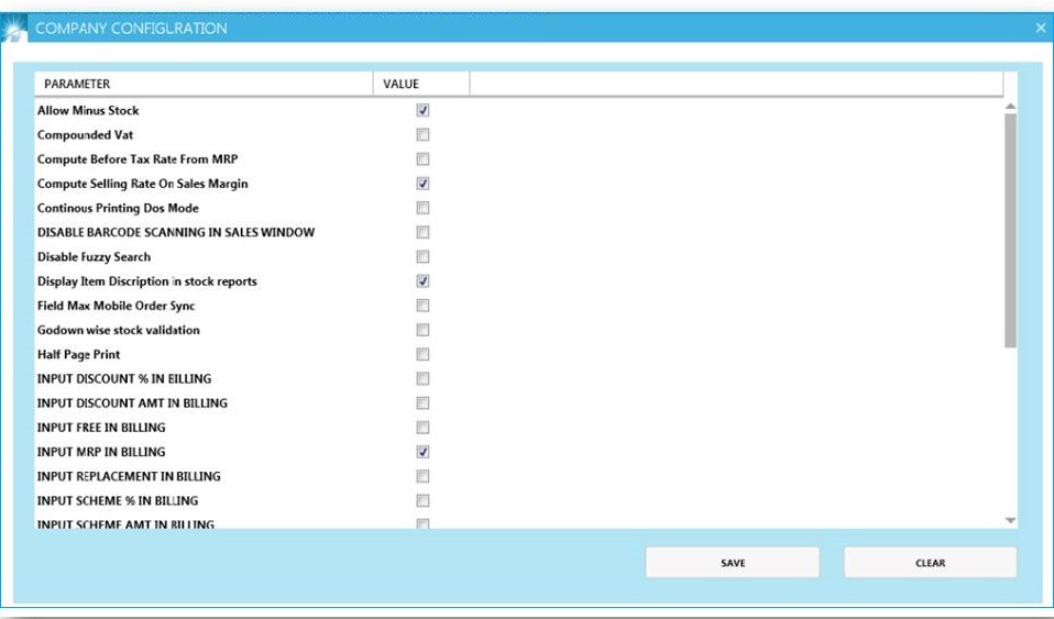 GST billing software-Company Configuration Window part2