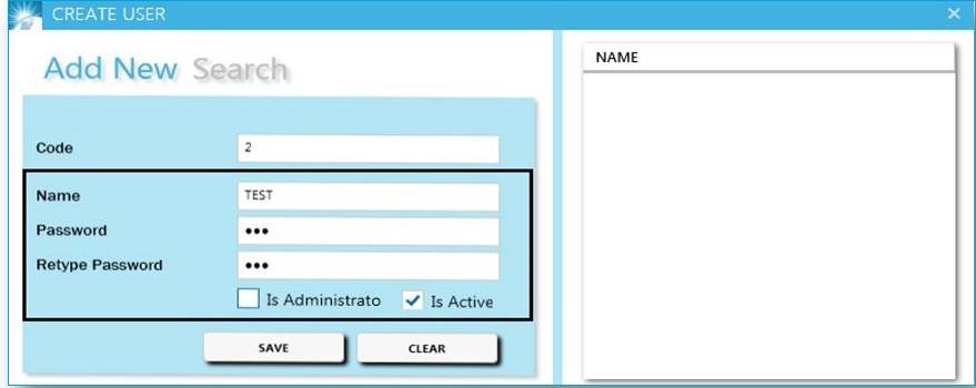 GST billing software-User Creation Window