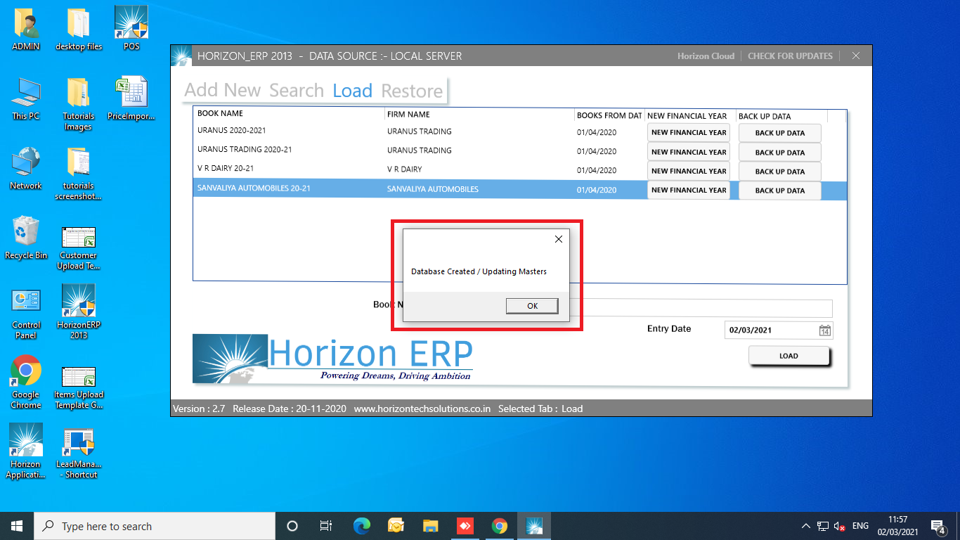 GST billing software-Database Created