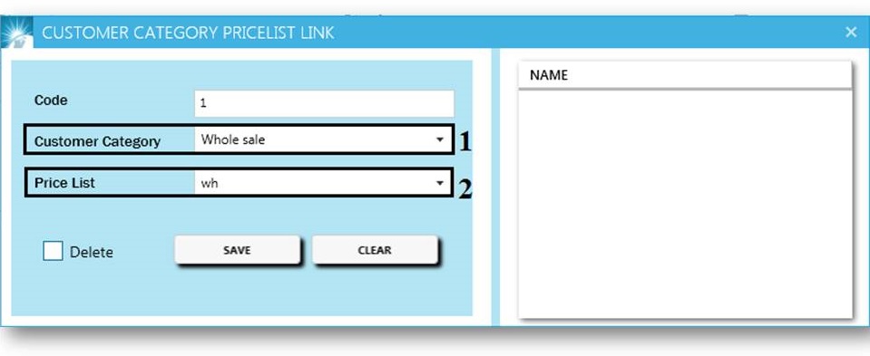 GST billing software-Pricelist Mapping Window