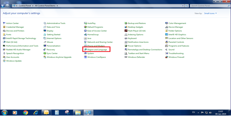 GST billing software-Region & Language