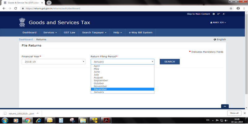 Return Filing Period