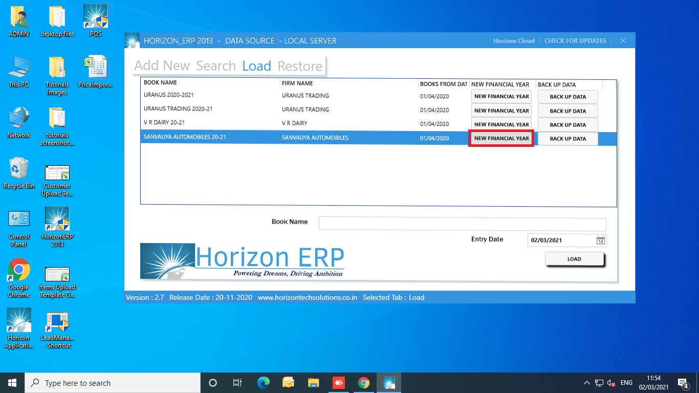 GST billing software-Select Company and Year change
