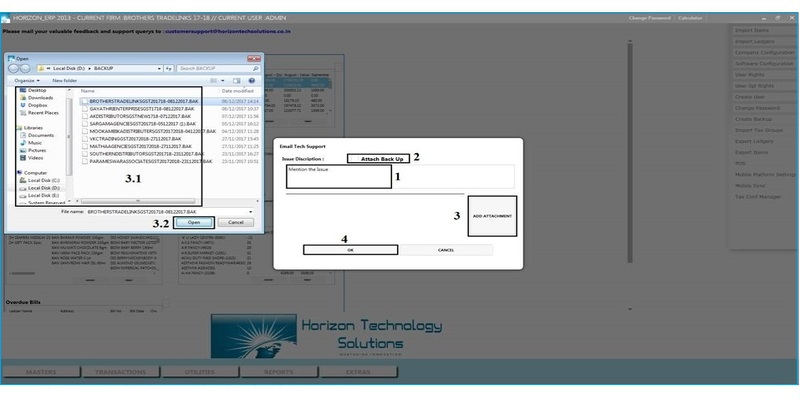 GST billing software-Send Support Request Window