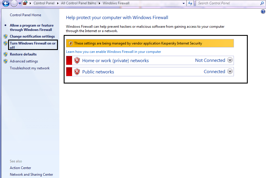 Programs and Features Window 