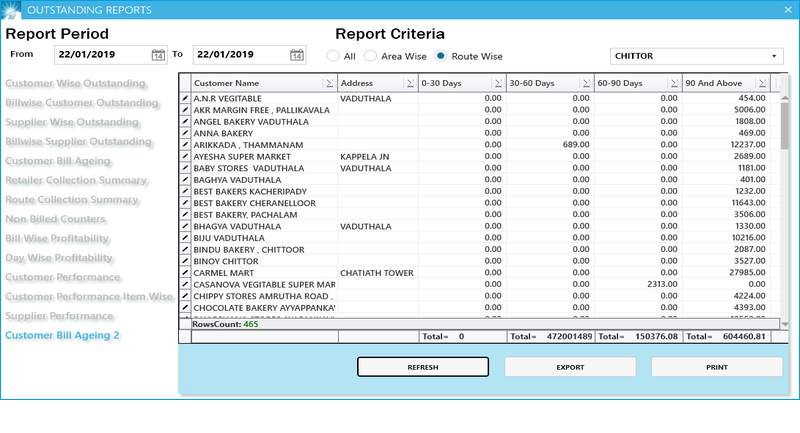 GST billing software-Outstanding Reports