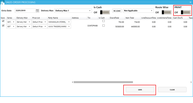 GST billing software-Sales order Processing