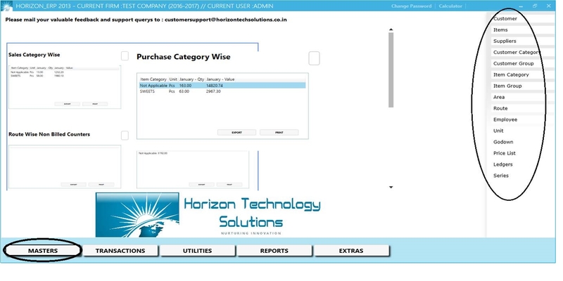 GST billing software-software masters window